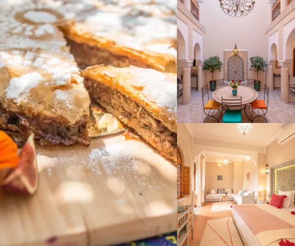 Traditional riad courtyard at Dar Azal authentic guesthouse in Marrakech medina