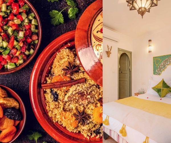 Authentic traditional riad courtyard at Dar Azal guesthouse in Marrakech medina